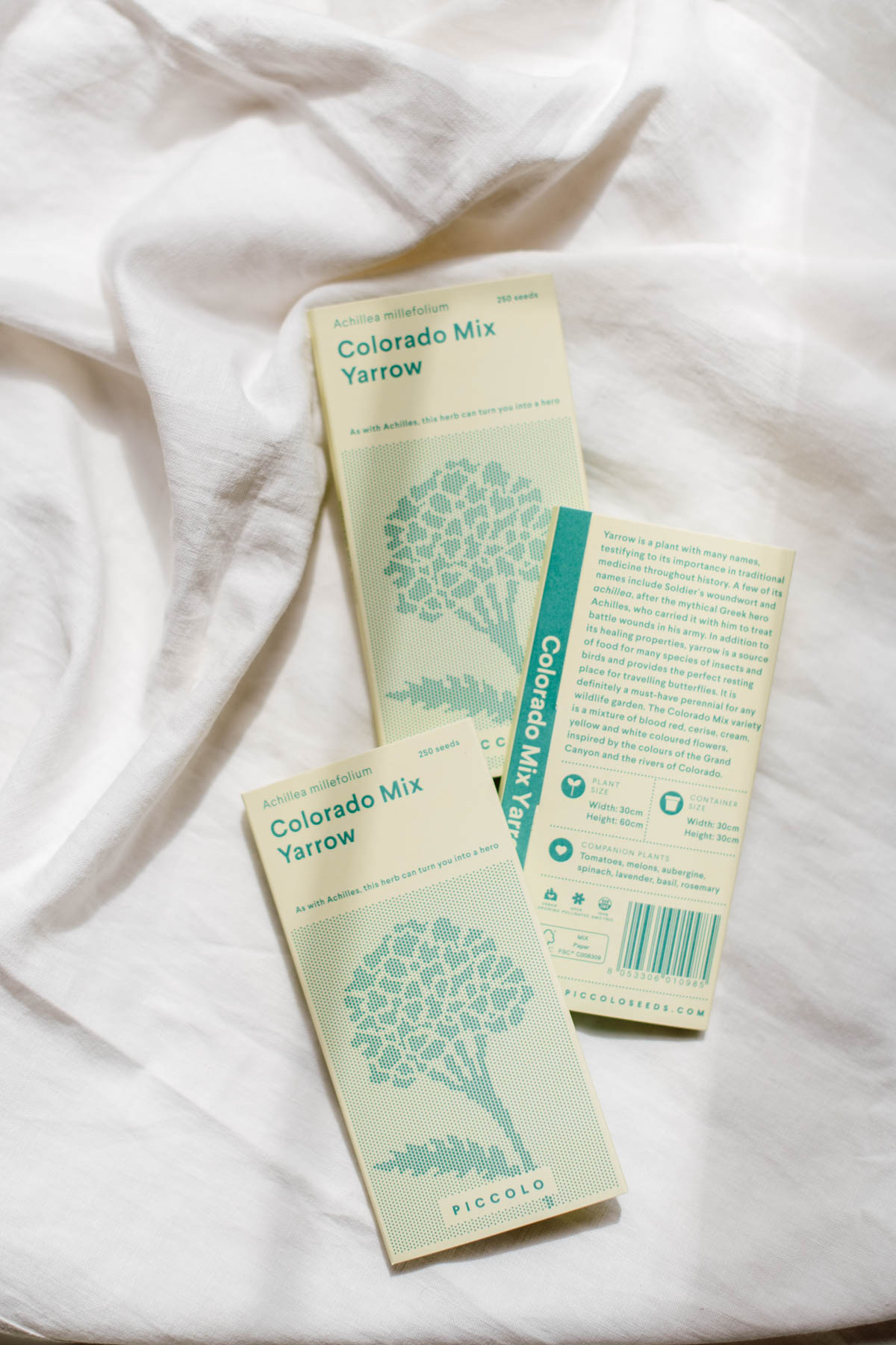 semi di achillea, varietà colorado mix, pianta perenne officinale e fiorita, confezione regalo plastic free